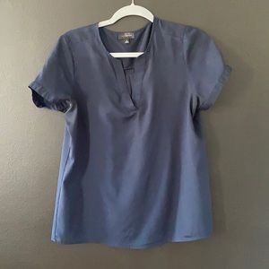 Navy Short Sleeve Tunic Blouse